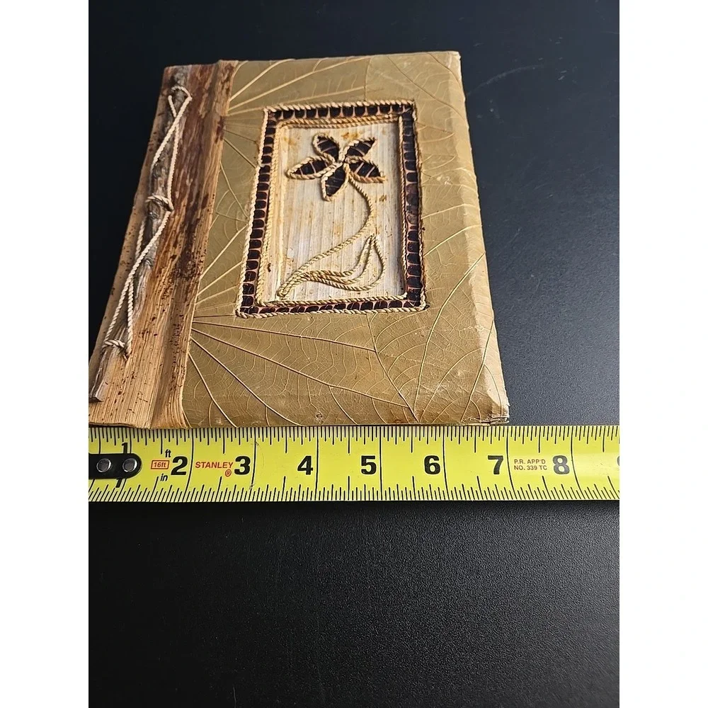 Boho Handmade Tree Bark Leaf Cover Blank Journal Scrapbook Photo‎ Twine Bound 9